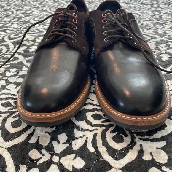 Men’s Dark Brown Leather and Suede Size 13 Clarks Lace-up with Tan Leather Trim - Picture 8 of 9